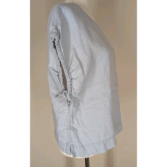 Everlane The Drawstring Tunic 100% Linen Pastel Blue Size Medium - Picture 4 of 9
